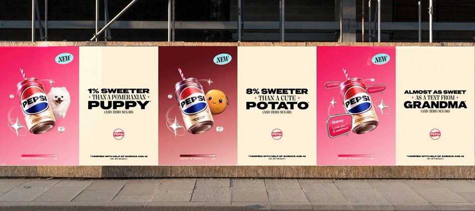 Pepsi taps AI to compare sweetness of new zero sugar flavours to everyday items in new campaign